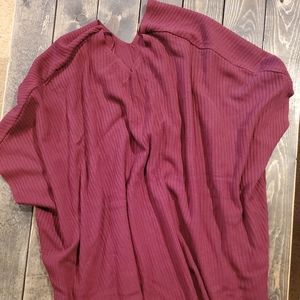 Burgundy Ruana Poncho